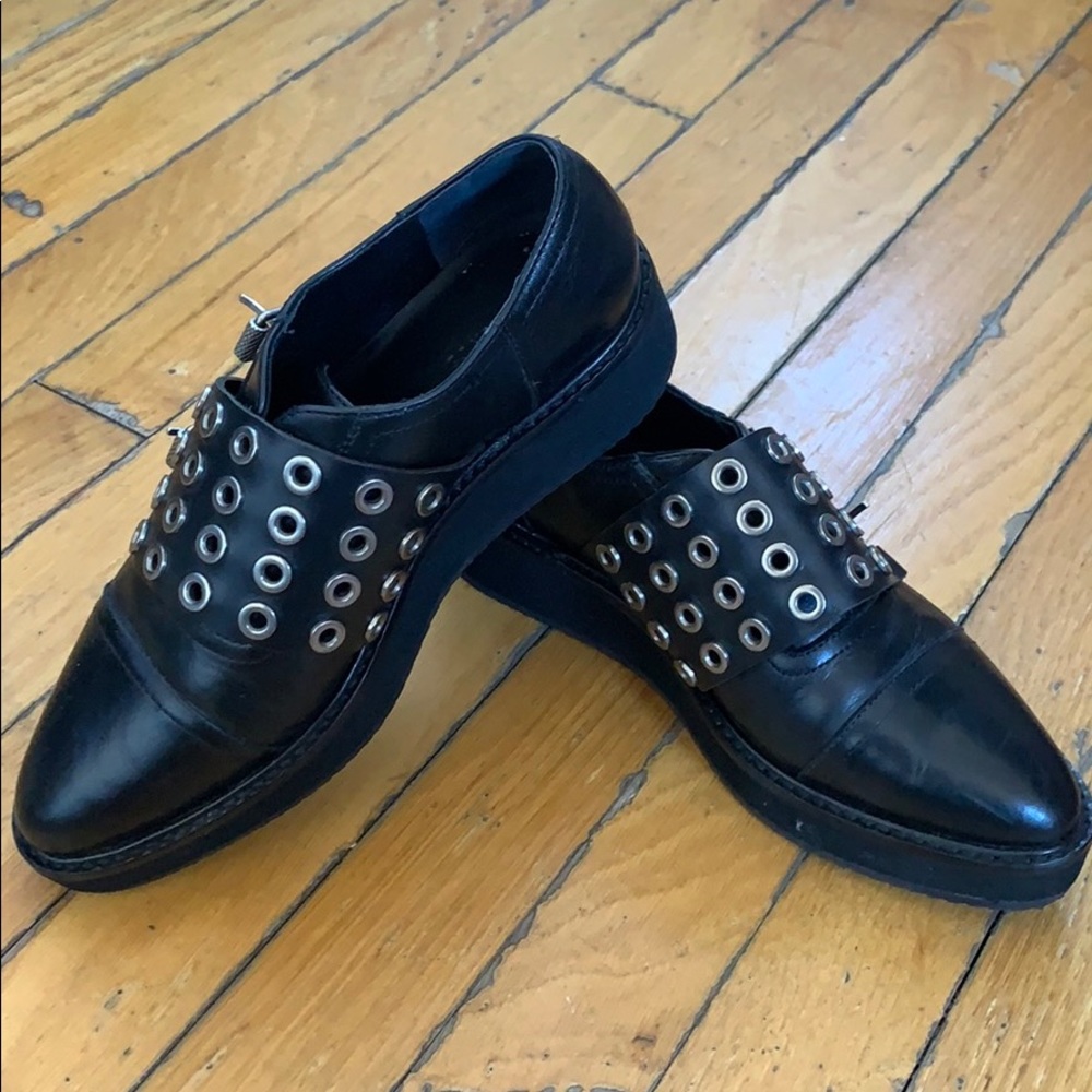 AllSaints black Yannis creepers size 36.